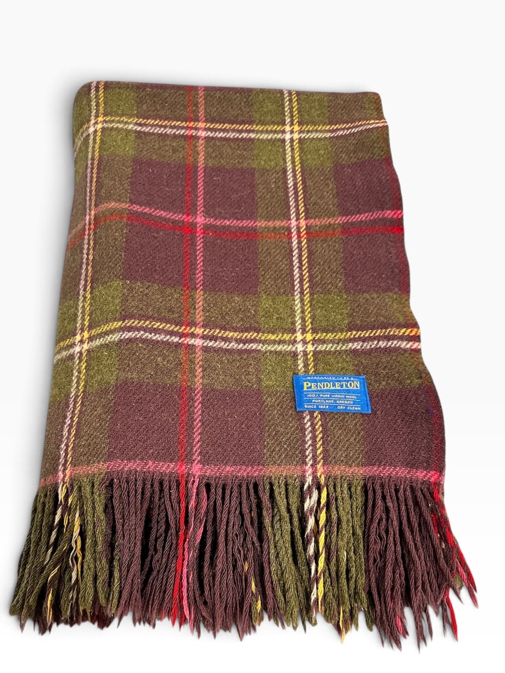 Pendleton Wool Fringed Motor Robe Throw Blanket Buchanan Antique Tartan Vintage